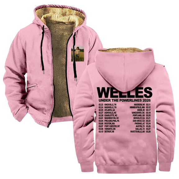 Jesse Welles Under The Powerlines Tour 2026 Zipper Hoodies Women Men Jacket Parkas Long Sleeve Streetwear Coat