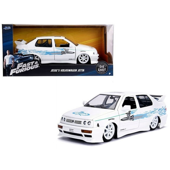 Jesse's Volkswagen Jetta White with Graphics "Fast & Furious" Movie 1/24 Diecast Model Car by Jada