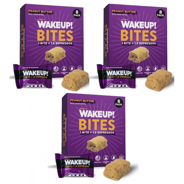 Jesse’s Wakeup Caffeinated Breakfast Bites, Peanut Butter, 175mg ...