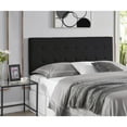 thumbnail image 1 of Jessenia Full size headboard only, Height Adjustable Full Size Bed Headboard, Square Tufted Headboard with 12 Positions, Metal Legs, Wall/Bed Mount, Linen Fabric headboard Full in Black, 1 of 8