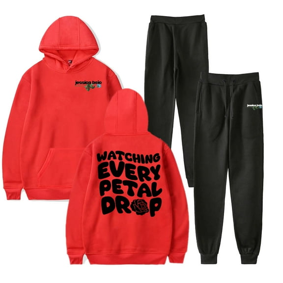 Jessica Baio he loves me, he loves me not Merch Hoodie and SWEATPANTS set pop print Unisex Casual Street Clothing