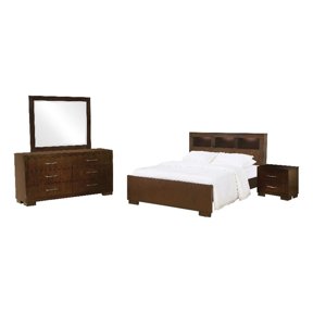 Phoenix Bedroom Set with Bookcase Headboard Deep Cappuccino - Walmart.com