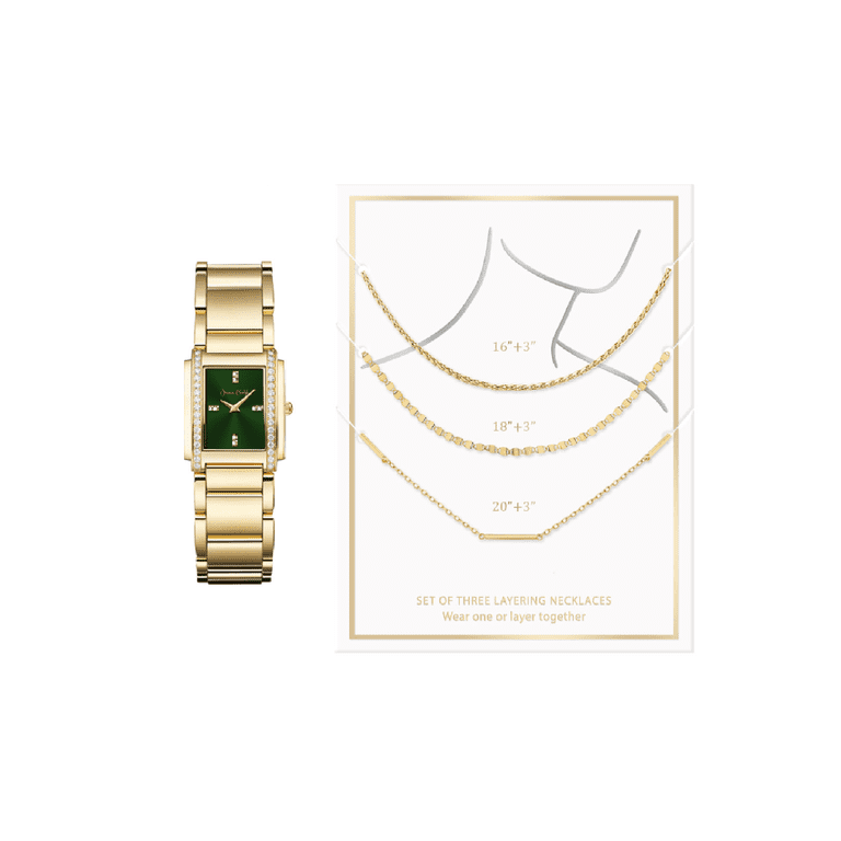 Women\'s Gold-Tone Watch Set with Crystal Accents and Three Bracelets Jessica Carlye Women main image 4