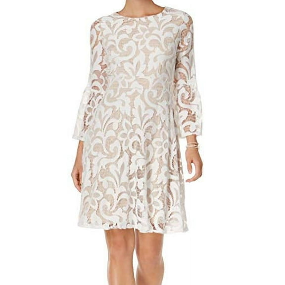 Jessica Howard Lace A-Line Dress White Small Plus