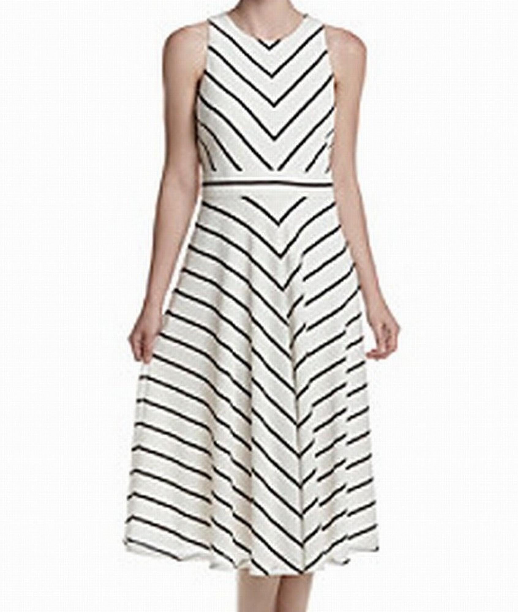 Jessica Howard Women's Bow-Back Striped Fit Flare Dress (16