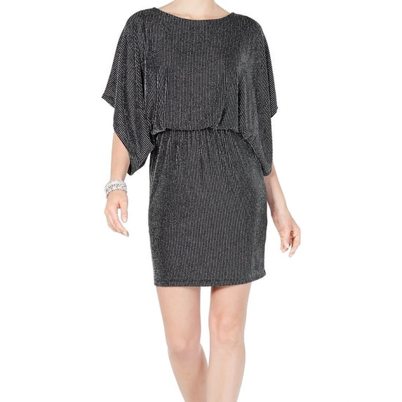 Jessica Howard Women's Metallic Blouson Dress Silver Size 10