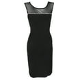 thumbnail image 1 of Jessica Howard Womens Black Sleeveless Embellshed Mesh Inset Sheath Dress 8, 1 of 1