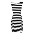 thumbnail image 1 of Jessica Howard Womens Black White Sleeveless Textured Striped Fit & Flare Dress 12P, 1 of 1