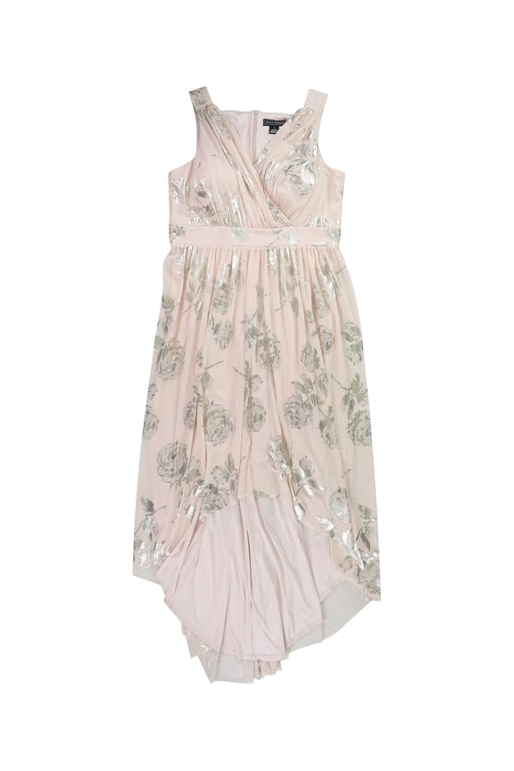 Womens Floral Gown Dress, Pink, 16