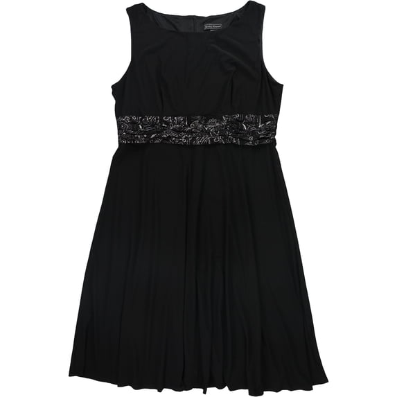 Jessica Howard Womens Glitter Ruched Tank Dress, Black, 14