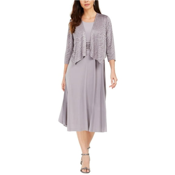 Jessica Howard Womens Glitter Shrug Sweater, Grey, Petite, 8P