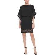 Jessica Howard Womens Lace Inset Open-Back Mini Dress
