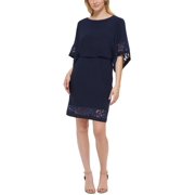 Jessica Howard Womens Lace Inset Open-Back Mini Dress