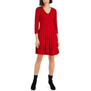 Jessica Howard Womens Petites Cable Knit Mini Sweaterdress