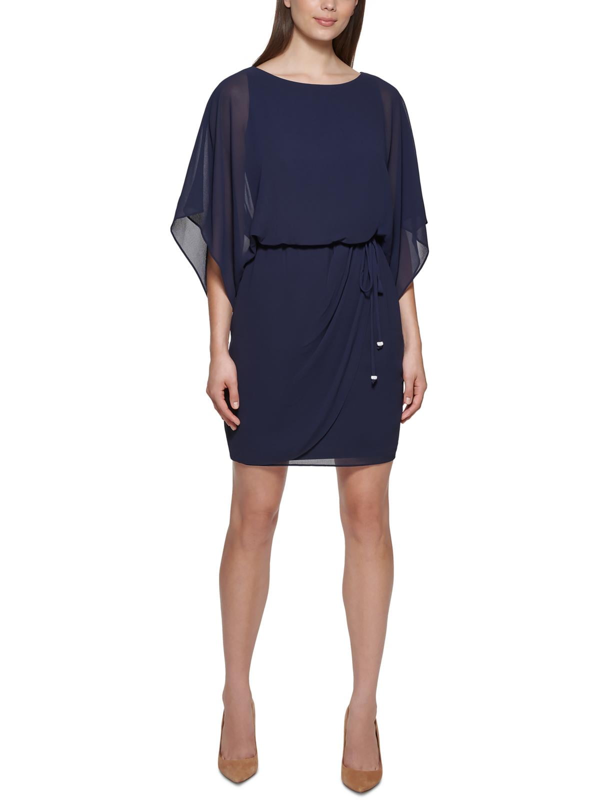 Jessica Howard Womens Petites Blouson Mini Cocktail and Party Dress