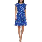 Jessica Howard Womens Petites Cocktail Mini Fit & Flare Dress