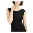 thumbnail image 1 of Jessica Howard Womens Petites Draped Short Party Dress Black 6P, 1 of 3