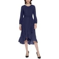 thumbnail image 1 of Jessica Howard Womens Petites Ruffled Hi-Low Midi Dress, 1 of 2