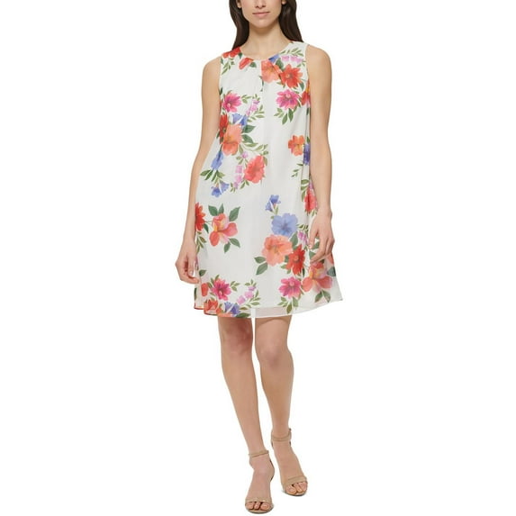 Jessica Howard Womens Pleated Mini Shift Dress