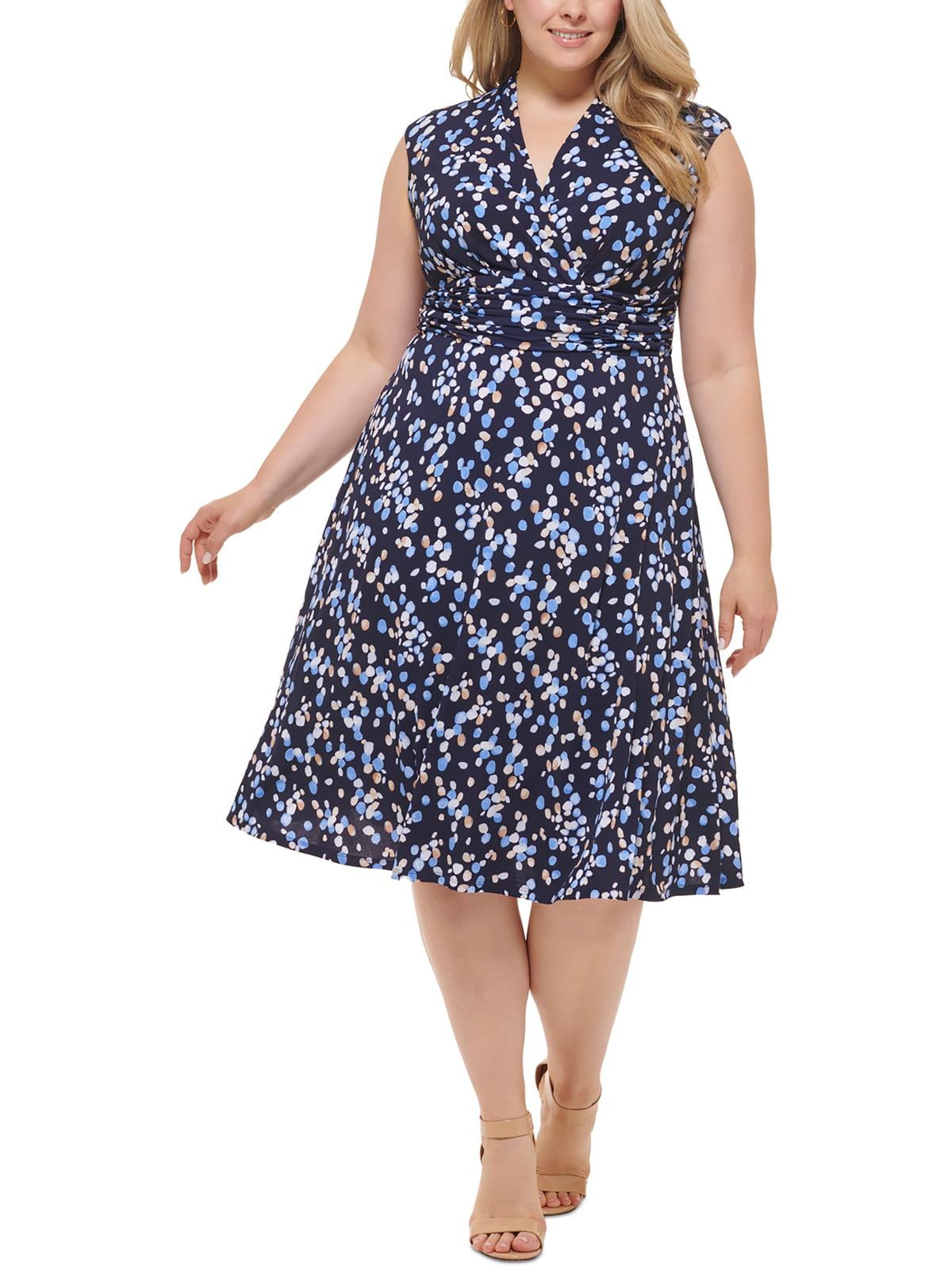 Jessica Howard Womens Plus Jersey Fit Flare Dress Walmart
