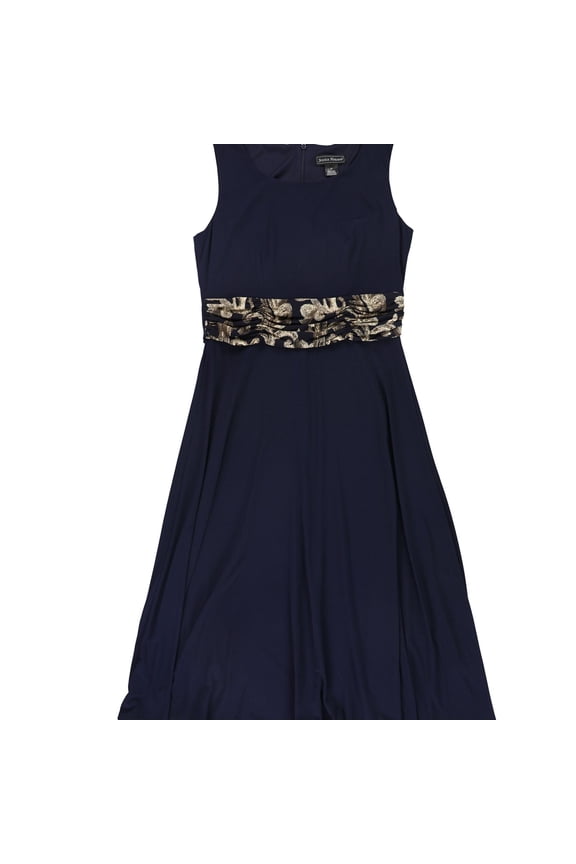 Womens Ruched Waist Midi Dress, Blue, 10