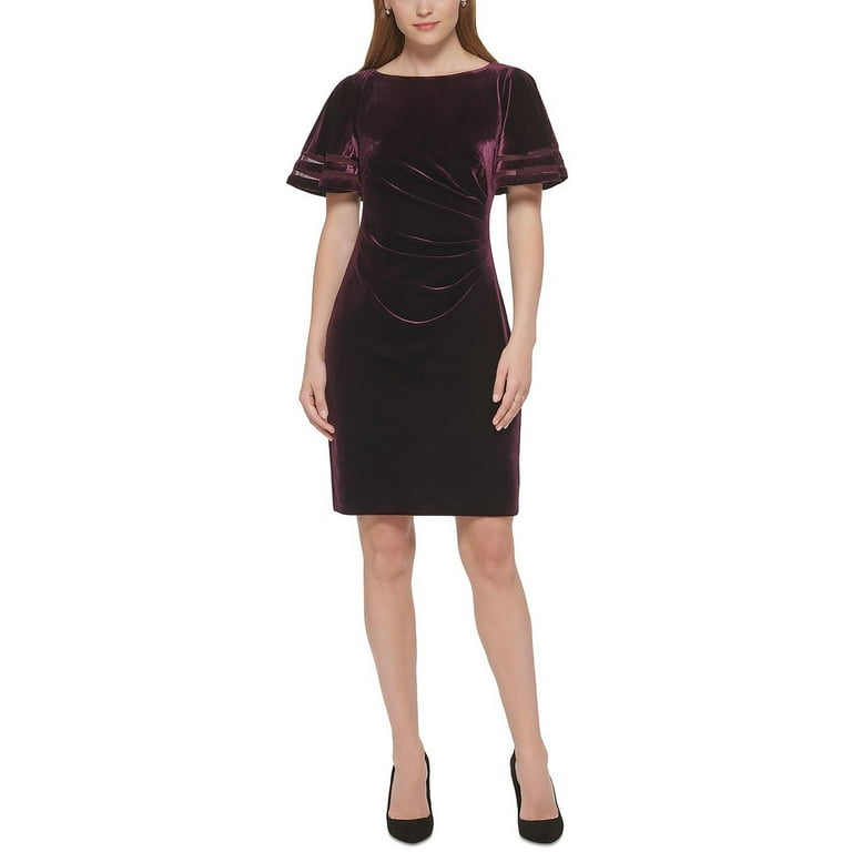Jessica Howard Womens Velvet Midi Cocktail and Party Dress Walmart
