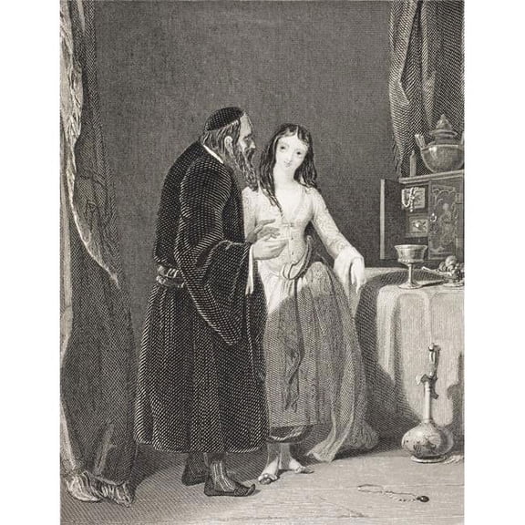 Jessica Illustration To The Play The Merchant of Venice by William Shakespeare From The Book Gallery of Historical Portraits Published C.1880 Poster Print, 12 x 16