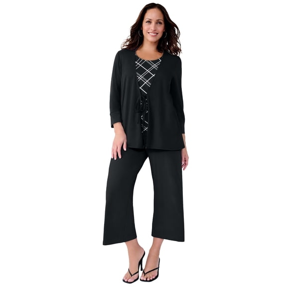 Jessica London Women's Plus Size 2-In-1 Layered Tunic