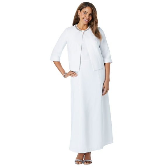 Jessica London Women's Plus Size 2-Piece Beaded Jacket Dress