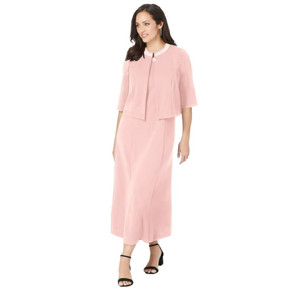 Jessica London Women's Plus Size 2-Piece Beaded Jacket Dress