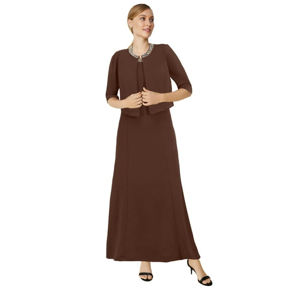 Jessica London Women's Plus Size 2-Piece Beaded Jacket Dress