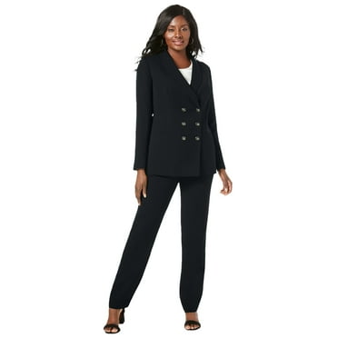 Jessica London Women's Plus Size 2-Piece Double-Breasted Pantsuit