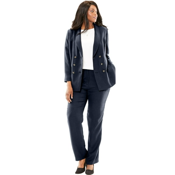 Jessica London Women's Plus Size 2-Piece Double-Breasted Pantsuit