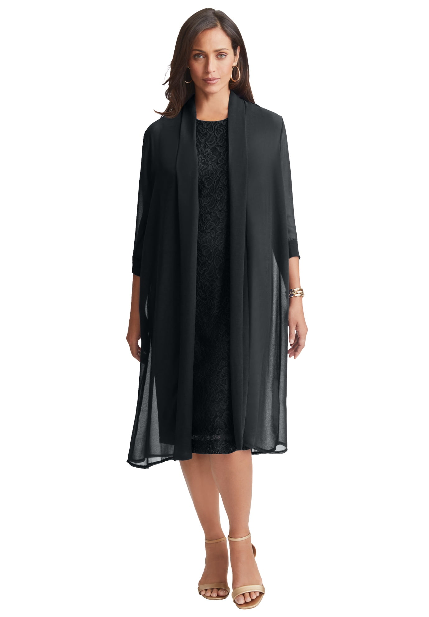 Jessica London Women's Plus Size 2-Piece Lace Jacket Dress