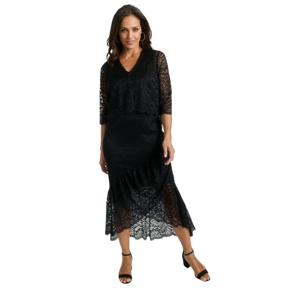 Jessica London Women's Plus Size 2-Piece Lace Tulip Jacket Dress