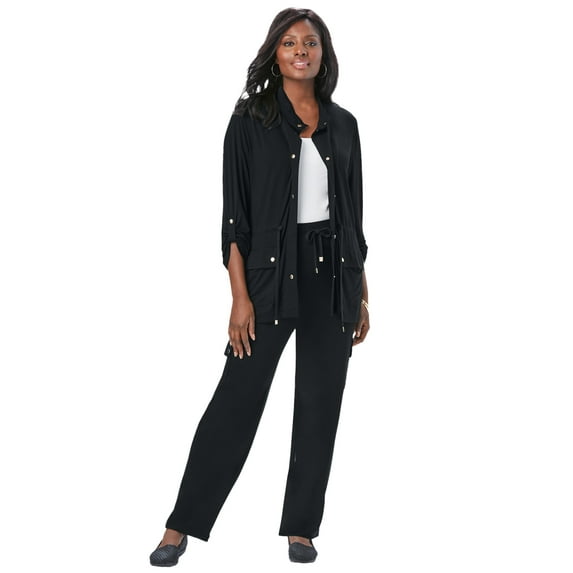 Jessica London Women's Plus Size 2-Piece Stretch Knit Cargo Set