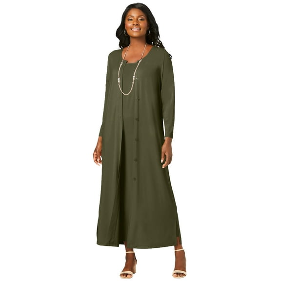 Jessica London Women's Plus Size 2-Piece Stretch Knit Duster Set