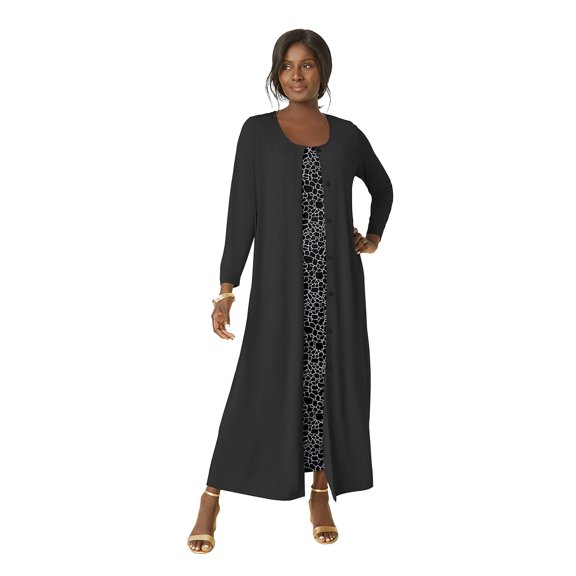 Jessica London Women's Plus Size 2-Piece Stretch Knit Duster Set