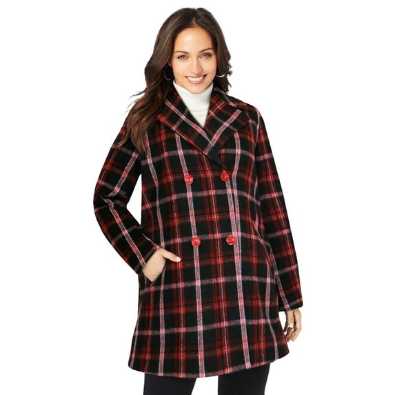 Jessica London Women's Plus Size A-Line Wool Peacoat