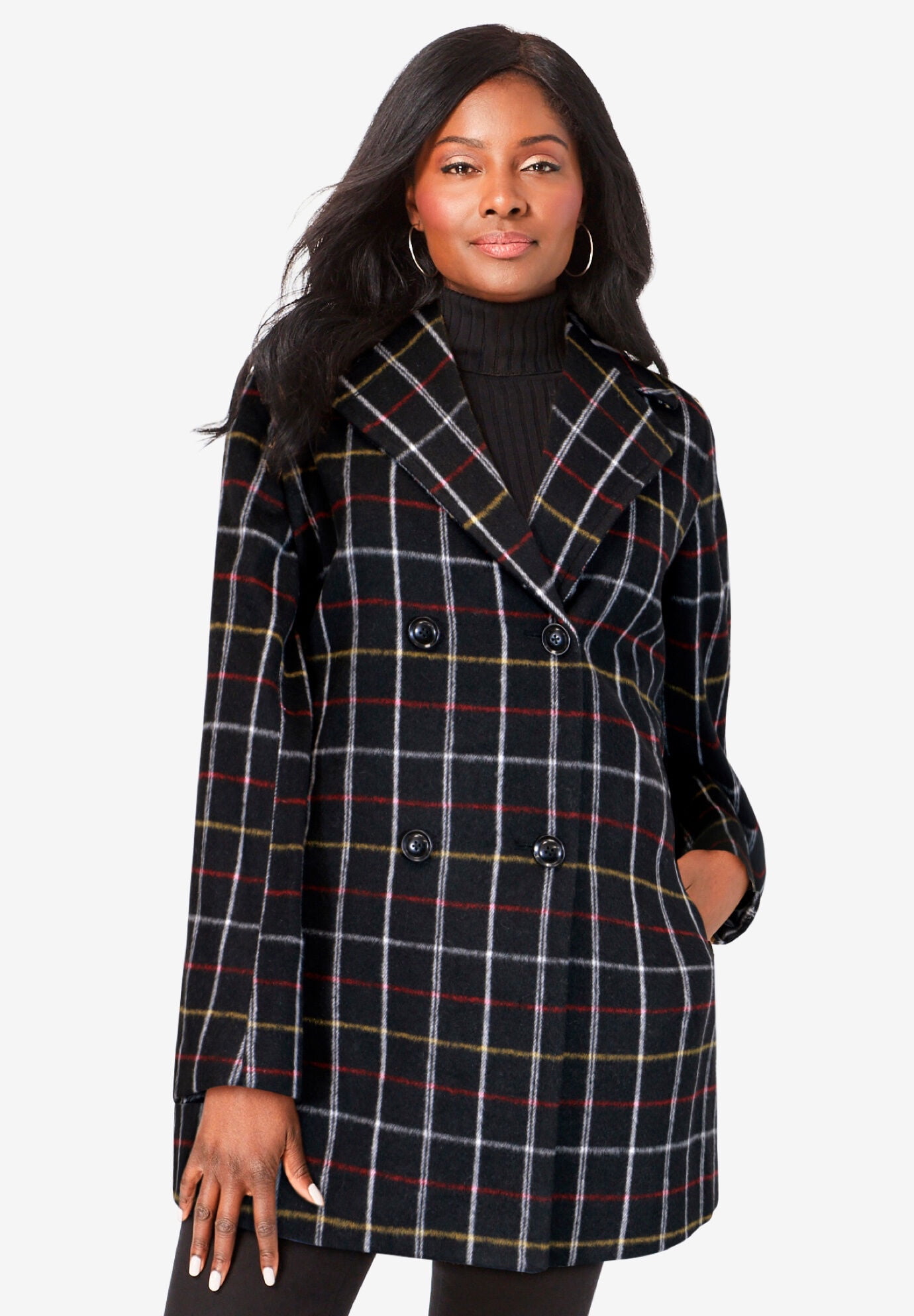 Plus size wool peacoat sale