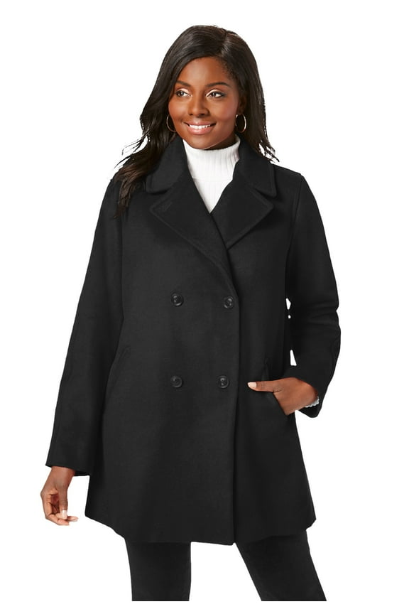 Women's Plus Size A-Line Wool Peacoat