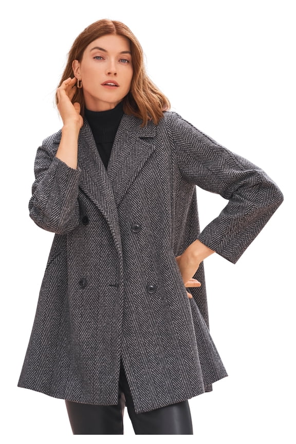 Women's Plus Size A-Line Wool Peacoat