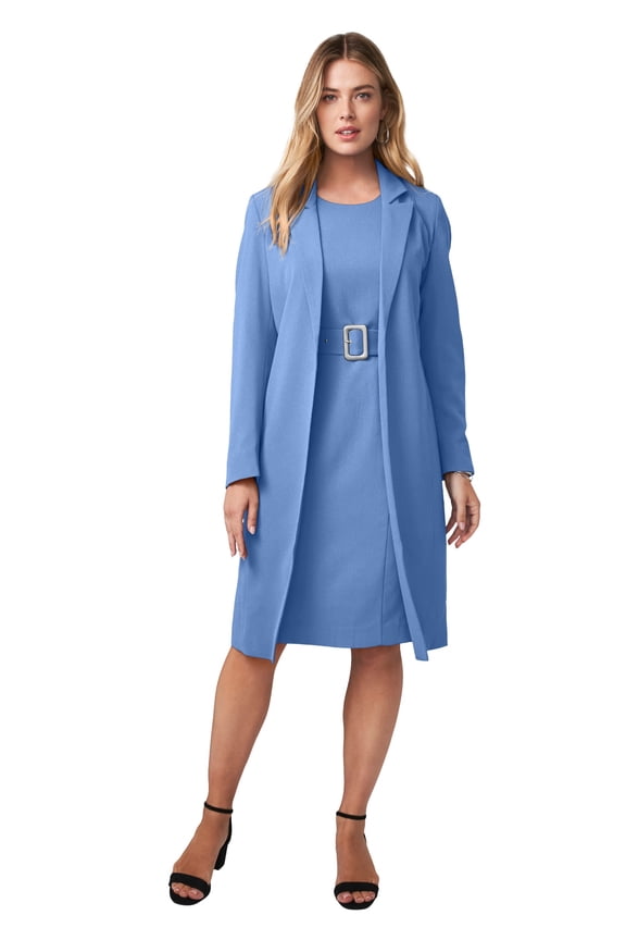 Women's Plus Size Belted Jacket Dress