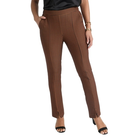 Jessica London Women's Plus Size Bi-Stretch Slit Front Ankle Pant