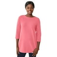 thumbnail image 1 of Jessica London Women's Plus Size Boatneck Tunic Top 3/4 Sleeve Shirt  Loose Fit, 1 of 6