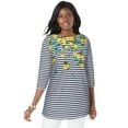 thumbnail image 1 of Jessica London Women's Plus Size Boatneck Tunic Top 3/4 Sleeve Shirt  Loose Fit, 1 of 6