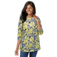 thumbnail image 1 of Jessica London Women's Plus Size Boatneck Tunic Top 3/4 Sleeve Shirt  Loose Fit, 1 of 3