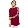 thumbnail image 1 of Jessica London Women's Plus Size Boatneck Tunic Top 3/4 Sleeve Shirt  Loose Fit, 1 of 3