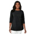 thumbnail image 1 of Jessica London Women's Plus Size Boatneck Tunic Top 3/4 Sleeve Shirt  Loose Fit, 1 of 5