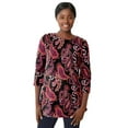 thumbnail image 1 of Jessica London Women's Plus Size Boatneck Tunic Top 3/4 Sleeve Shirt  Loose Fit, 1 of 6